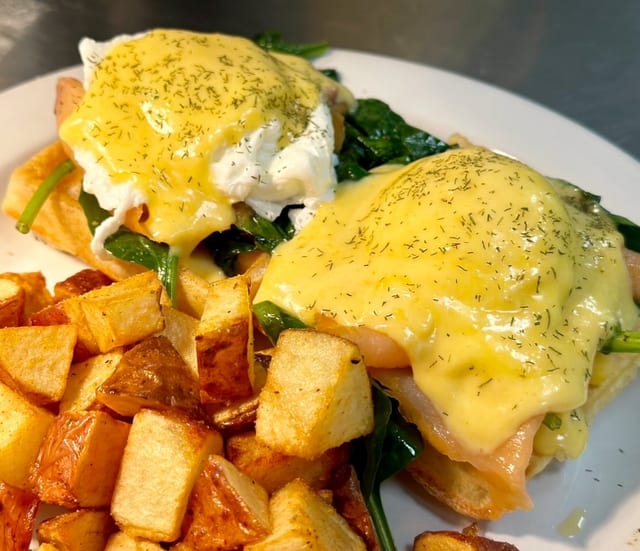 Smoked Salmon & Spinach Benedict.